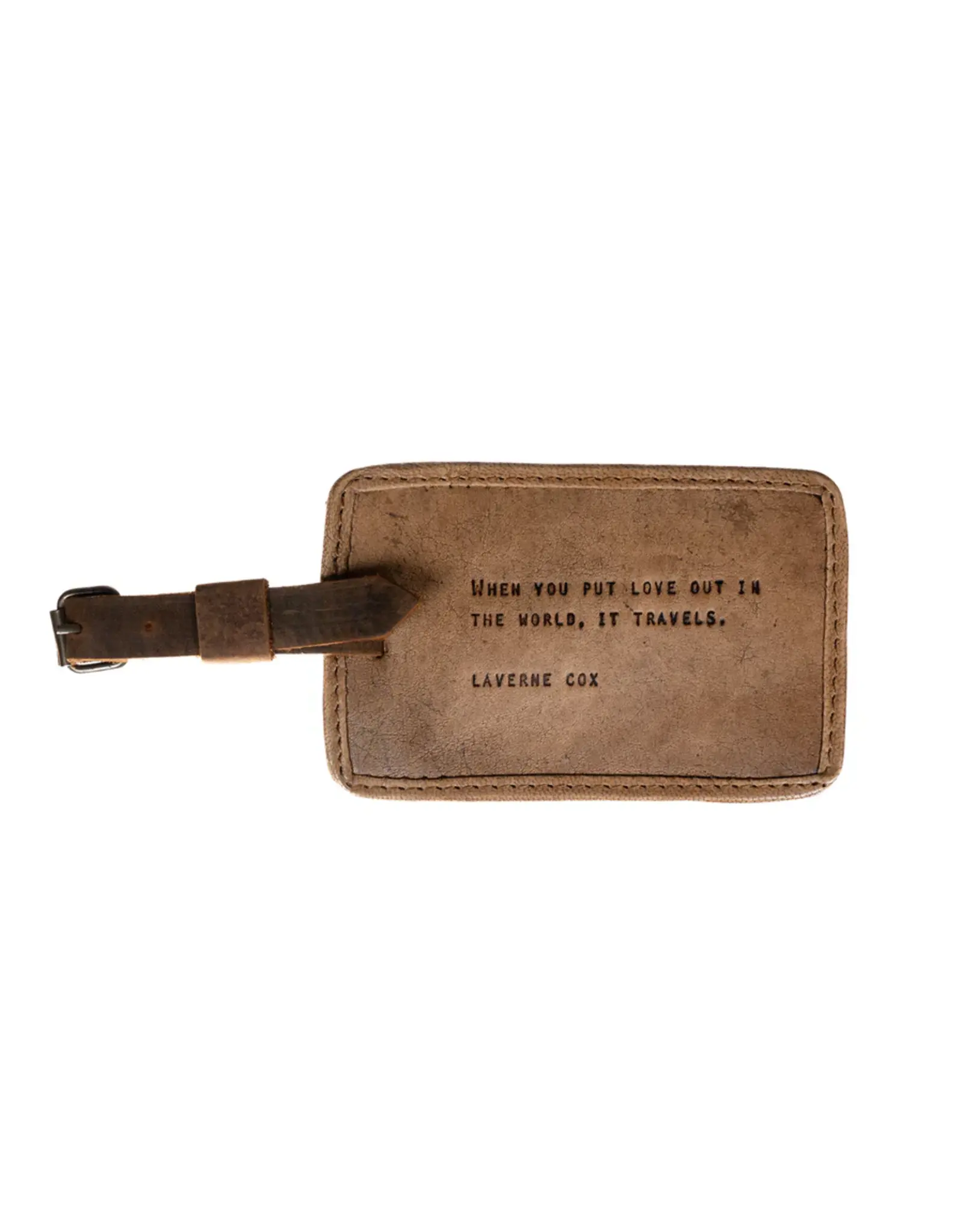 Sugarboo & Co Leather Luggage Tag, When You Put Love Out (Laverne Cox)