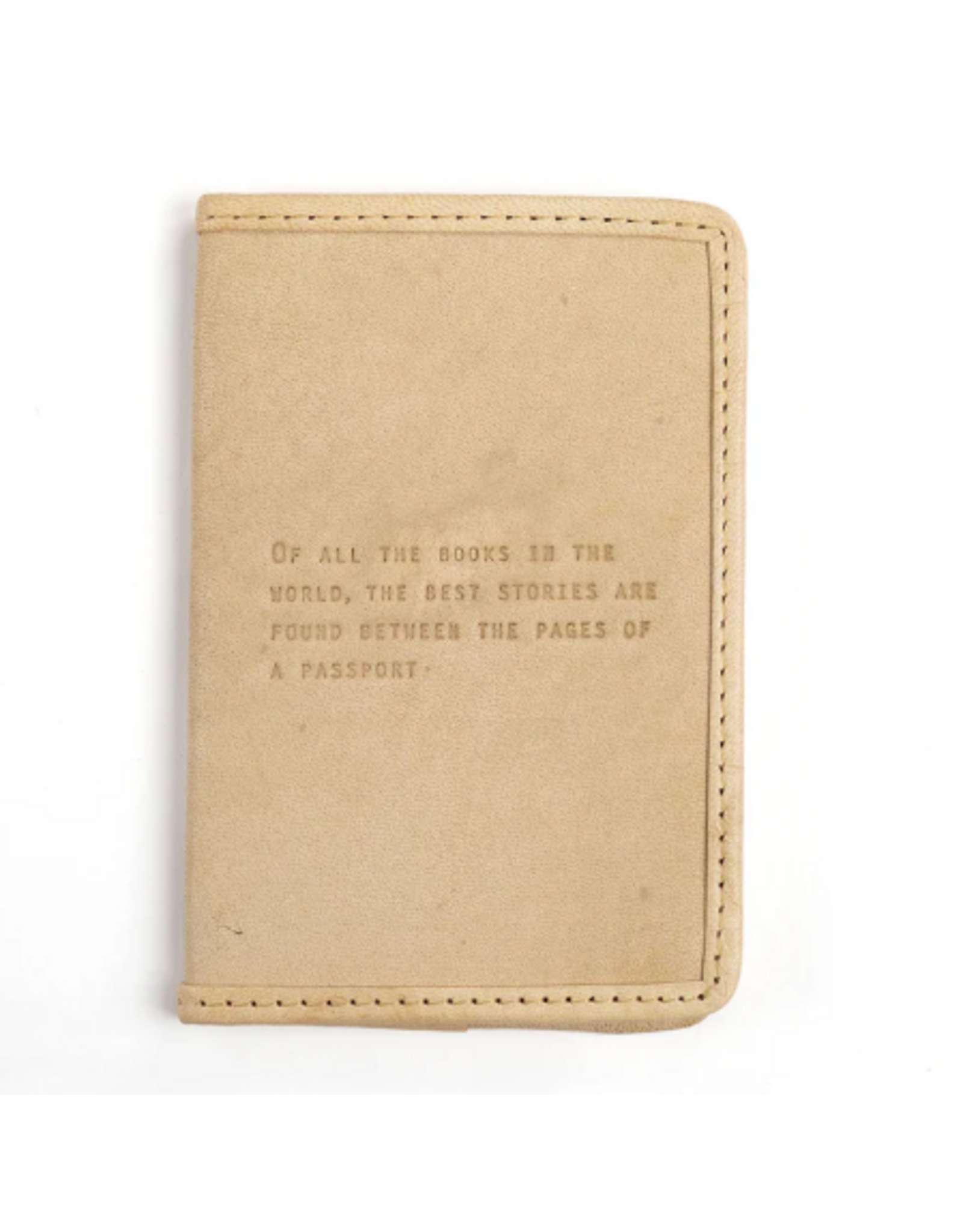 Sugarboo & Co Leather Passport Cover, Of All the Books in the World (honey)