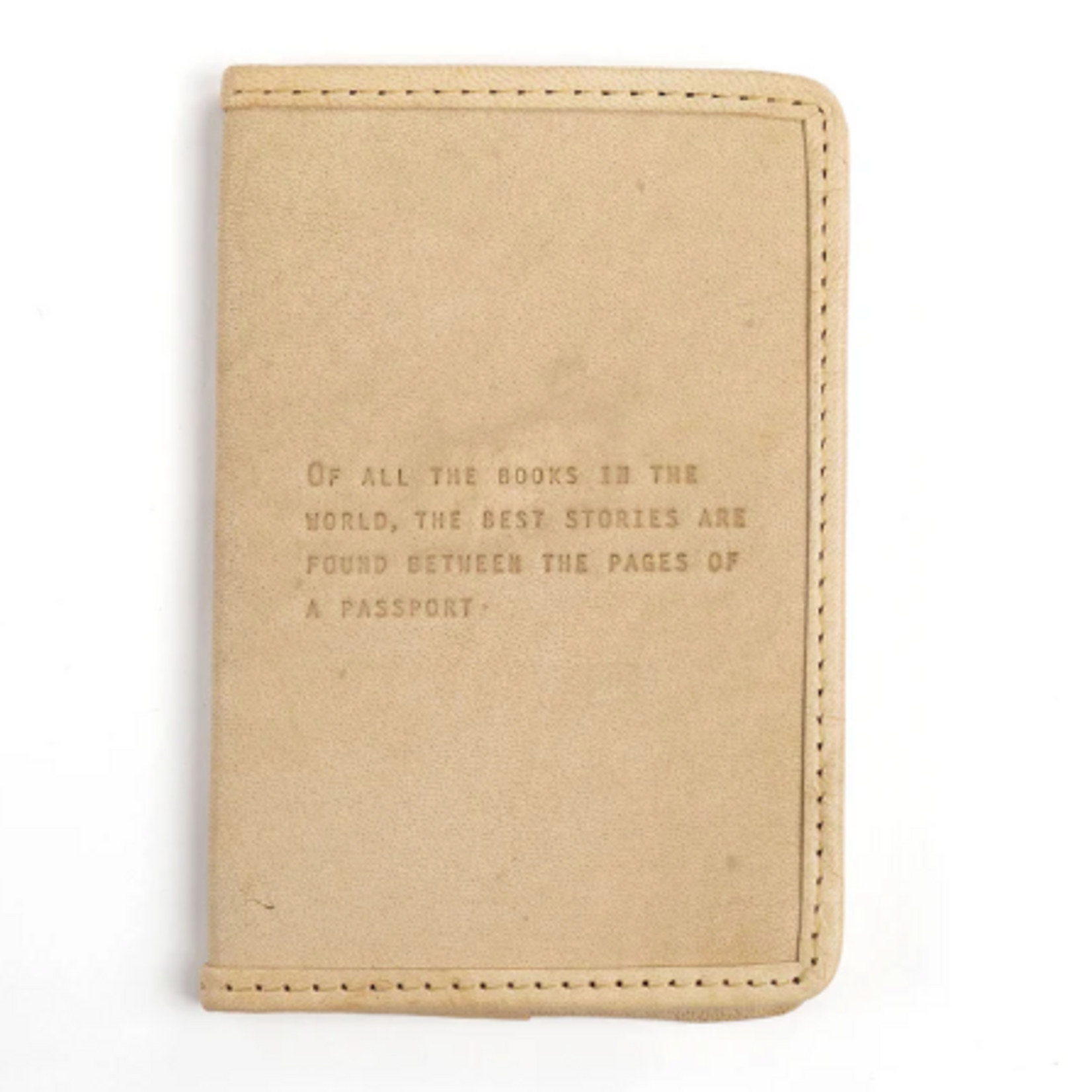Sugarboo & Co Leather Passport Cover, Of All the Books in the World (honey)