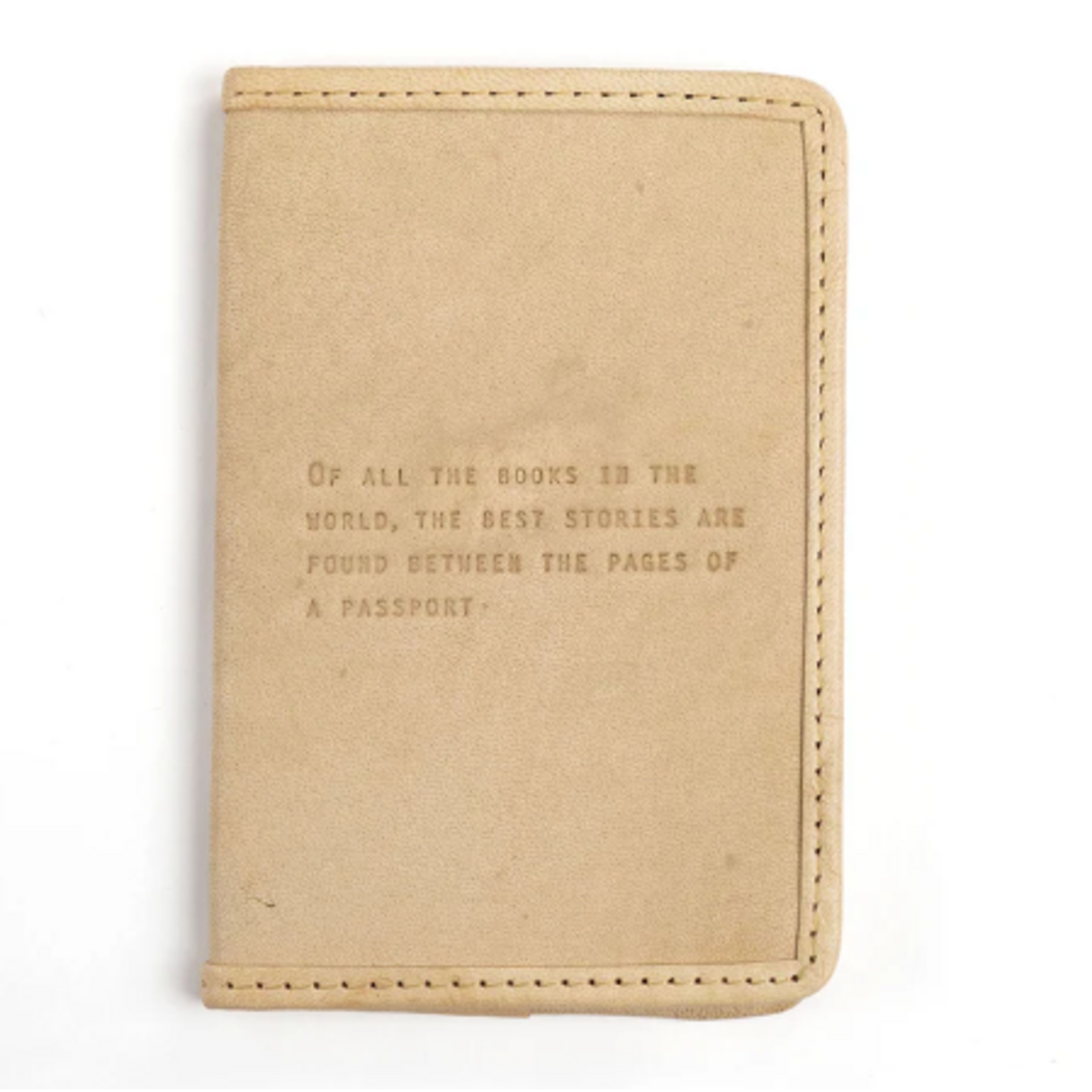 Sugarboo & Co Leather Passport Cover, Of All the Books in the World (honey)