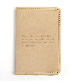Sugarboo & Co Leather Passport Cover, Of All the Books in the World (honey)