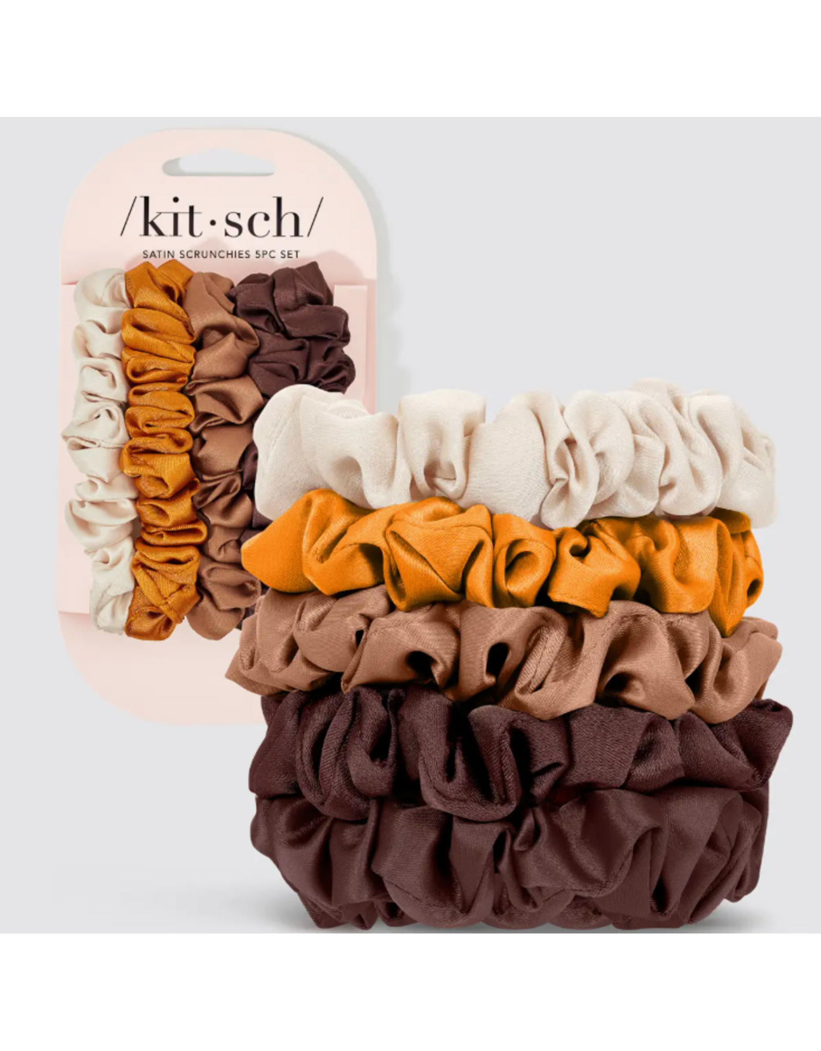 Kitsch Kitsch Satin Petite Scrunchies 5 pc, Sedona
