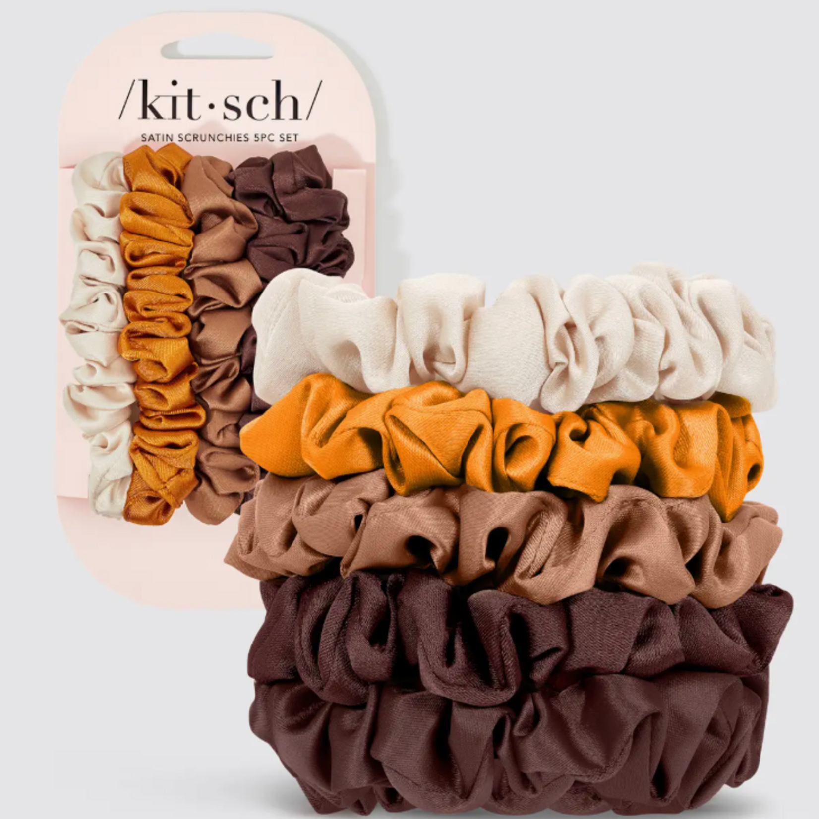 Kitsch Kitsch Satin Petite Scrunchies 5 pc, Sedona