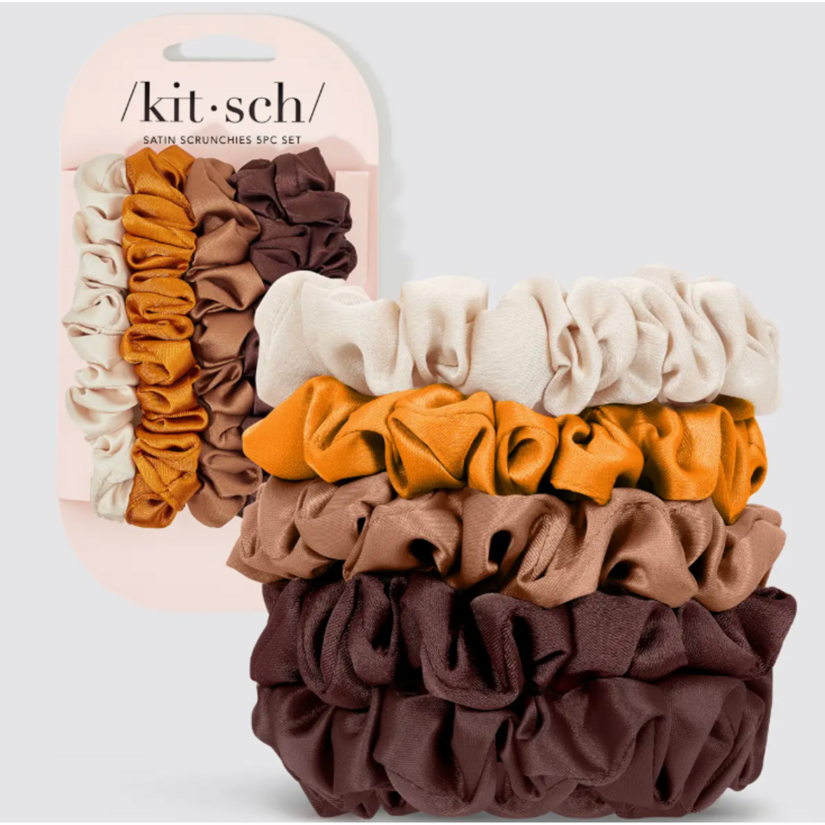 Kitsch Kitsch Satin Petite Scrunchies 5 pc, Sedona