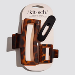Kitsch Rectangle Open Shape Assorted Claw Clips, set of 3