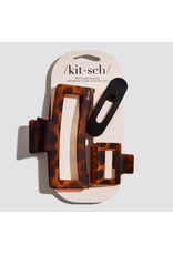 Kitsch Rectangle Open Shape Assorted Claw Clips, set of 3