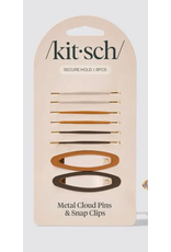 Kitsch Metal Cloud Pins & Snap Clips 8 pc