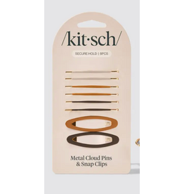 Kitsch Sedona Metal Cloud Pins & Snap Clips 8 pc