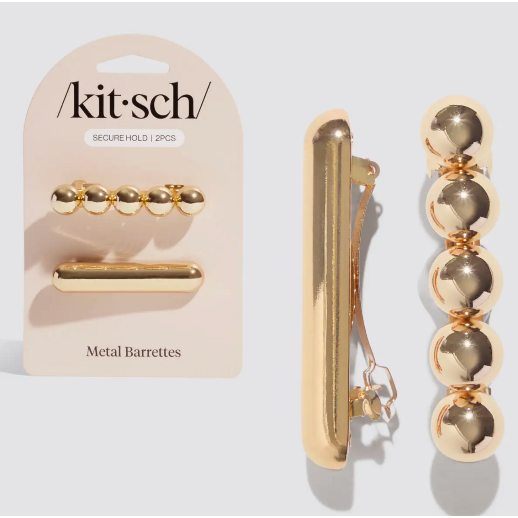 Kitsch Gold Metal Barrettes
