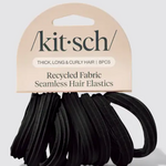 Kitsch Recycled Seamless Hair Elastics 8 pc set, black