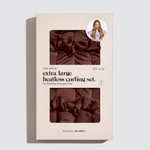 Kitsch XL Satin Heatless Curling Set, chocolate
