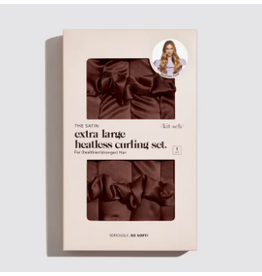 Kitsch XL Satin Heatless Curling Set, chocolate