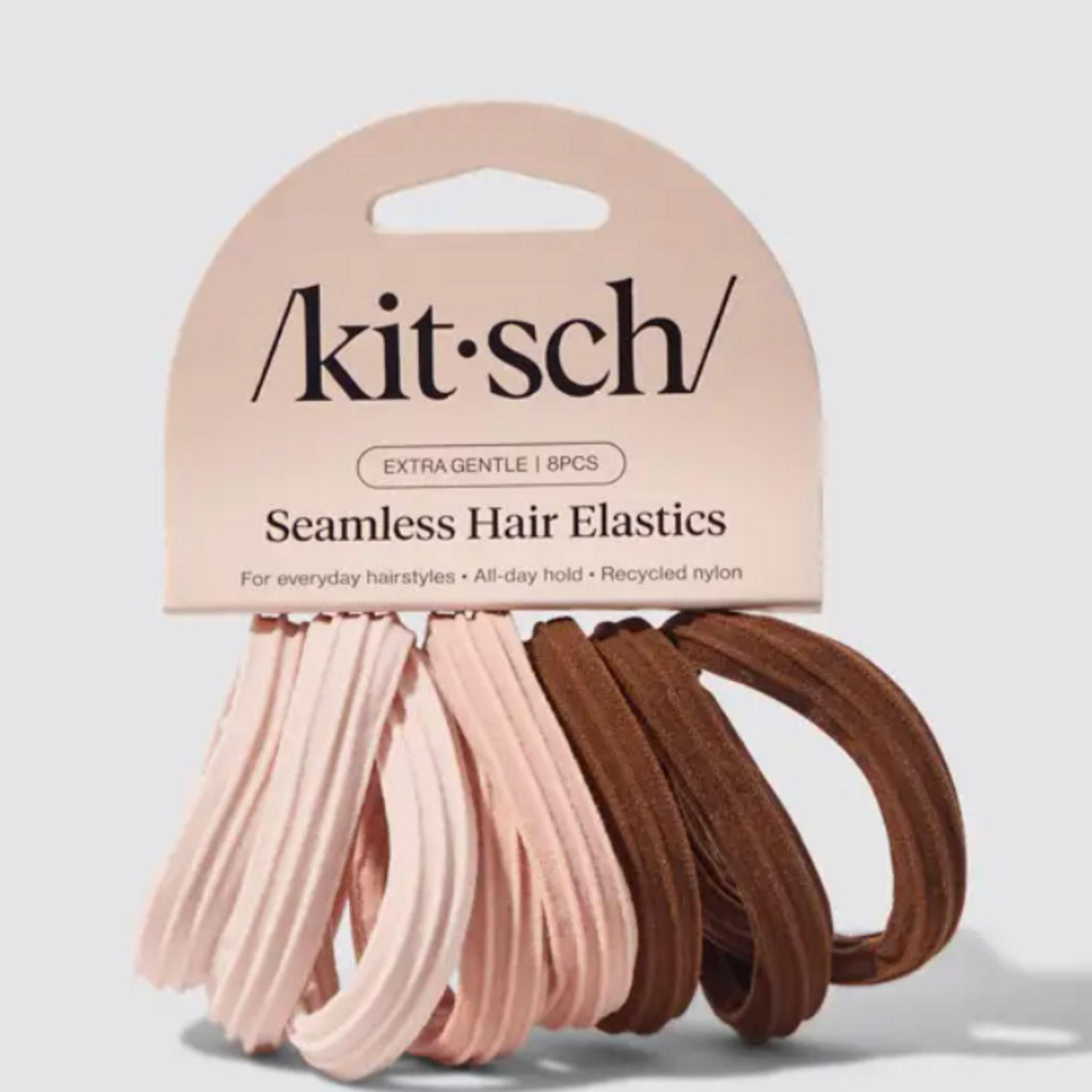 Kitsch Recycled Seamless Hair Elastics 8 pc set, Rosewood