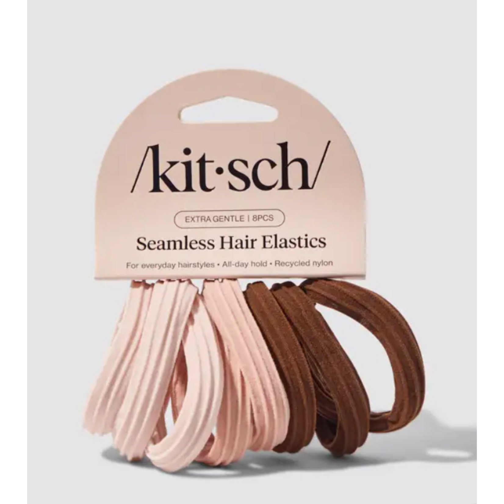 Kitsch Recycled Seamless Hair Elastics 8 pc set, Rosewood