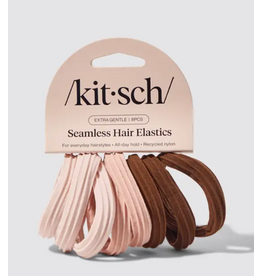 Kitsch Recycled Seamless Hair Elastics 8 pc set, Rosewood