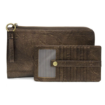 JS Karina Convertible Wristlet & Wallet, Metallic Dark Bronze