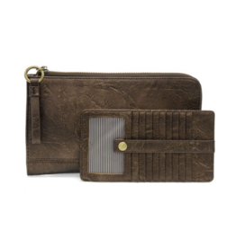 JS Karina Convertible Wristlet & Wallet, Metallic Dark Bronze