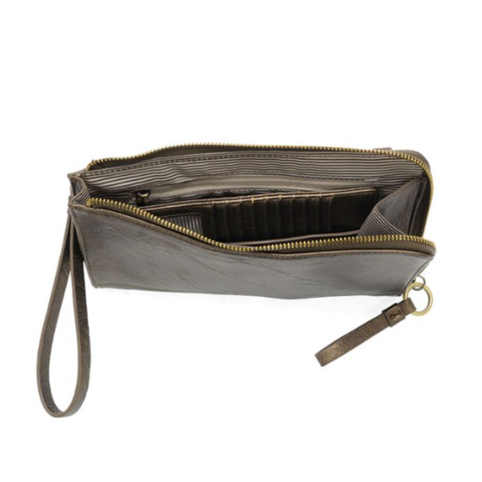 JS Karina Convertible Wristlet & Wallet, Metallic Dark Bronze