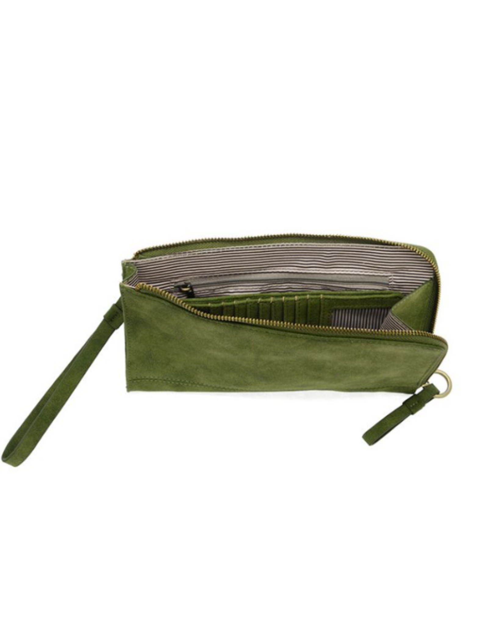 JS Faux Suede Karina Convertible Wristlet & Wallet, Dark Emerald