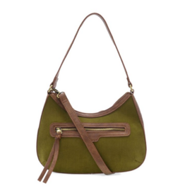 JS Corduroy Hallie Hobo Bag, Olive