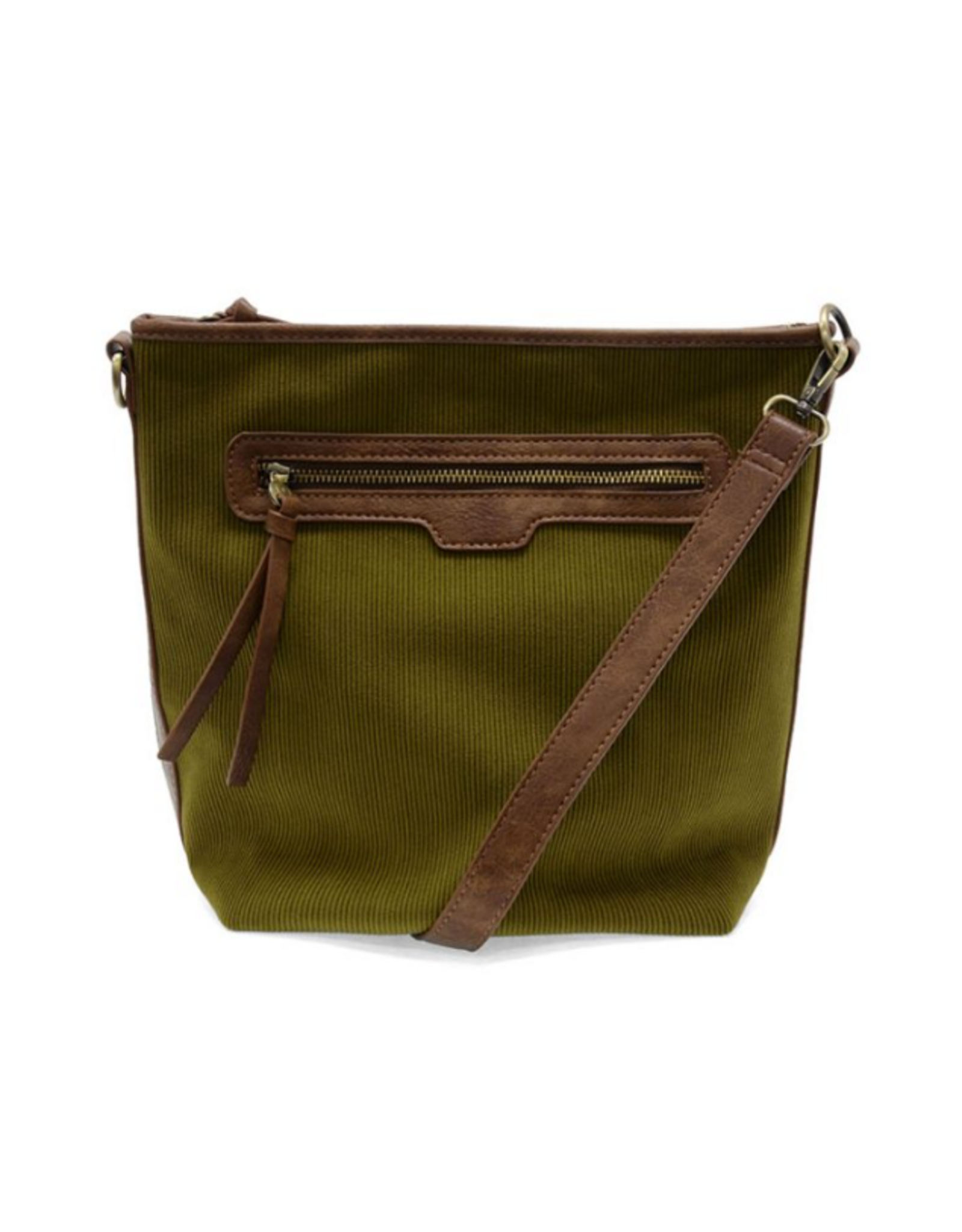 JS Corduroy Silas Bucket Crossbody, Olive