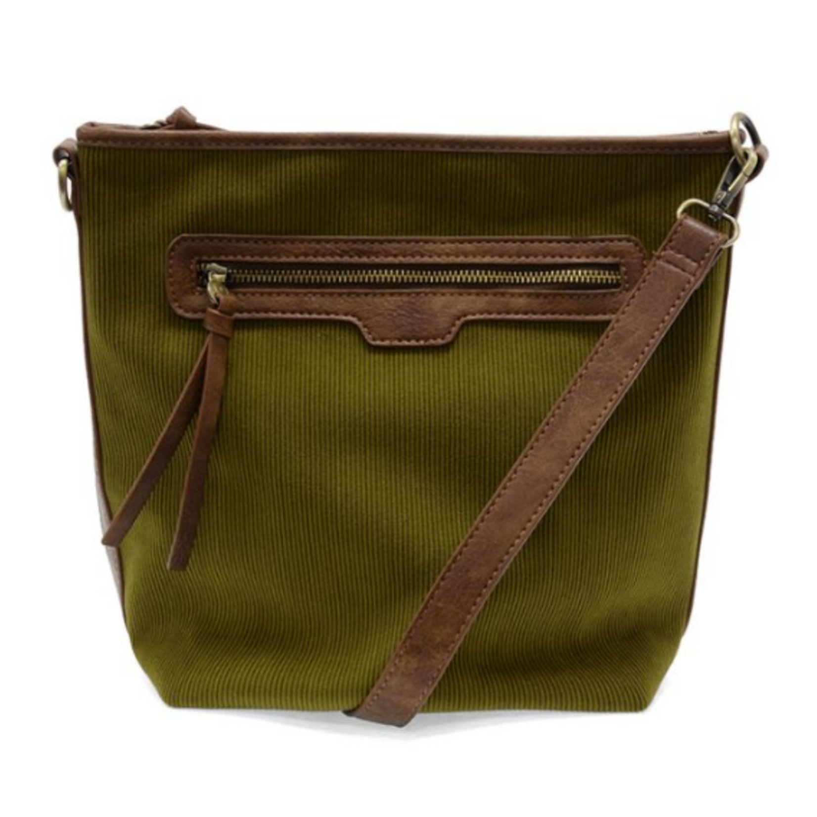 JS Corduroy Silas Bucket Crossbody, Olive