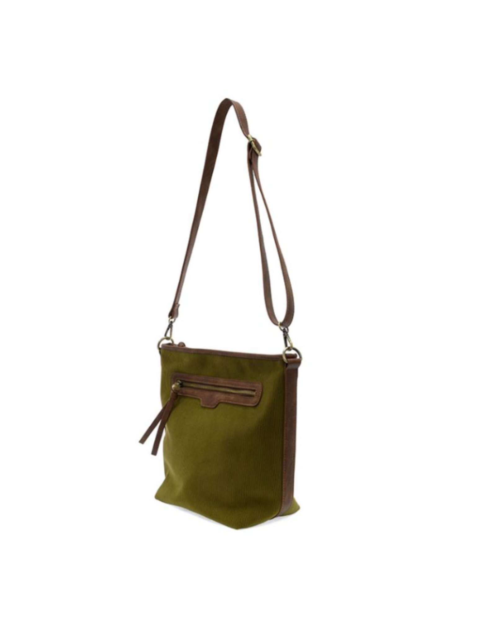 JS Corduroy Silas Bucket Crossbody, Olive