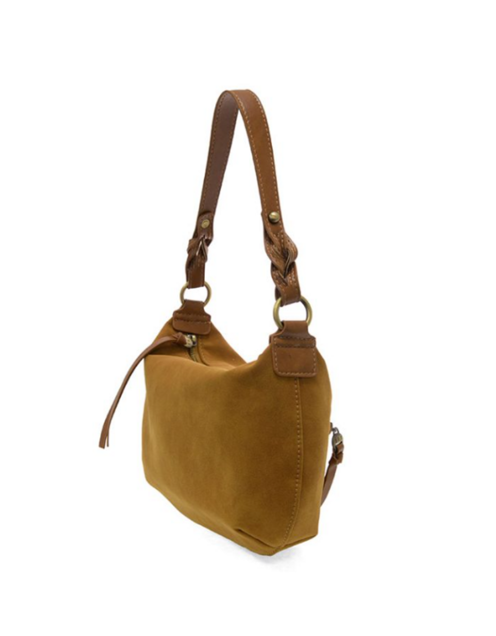 JS Effie Faux Suede Hobo w/ Removable braided Strap