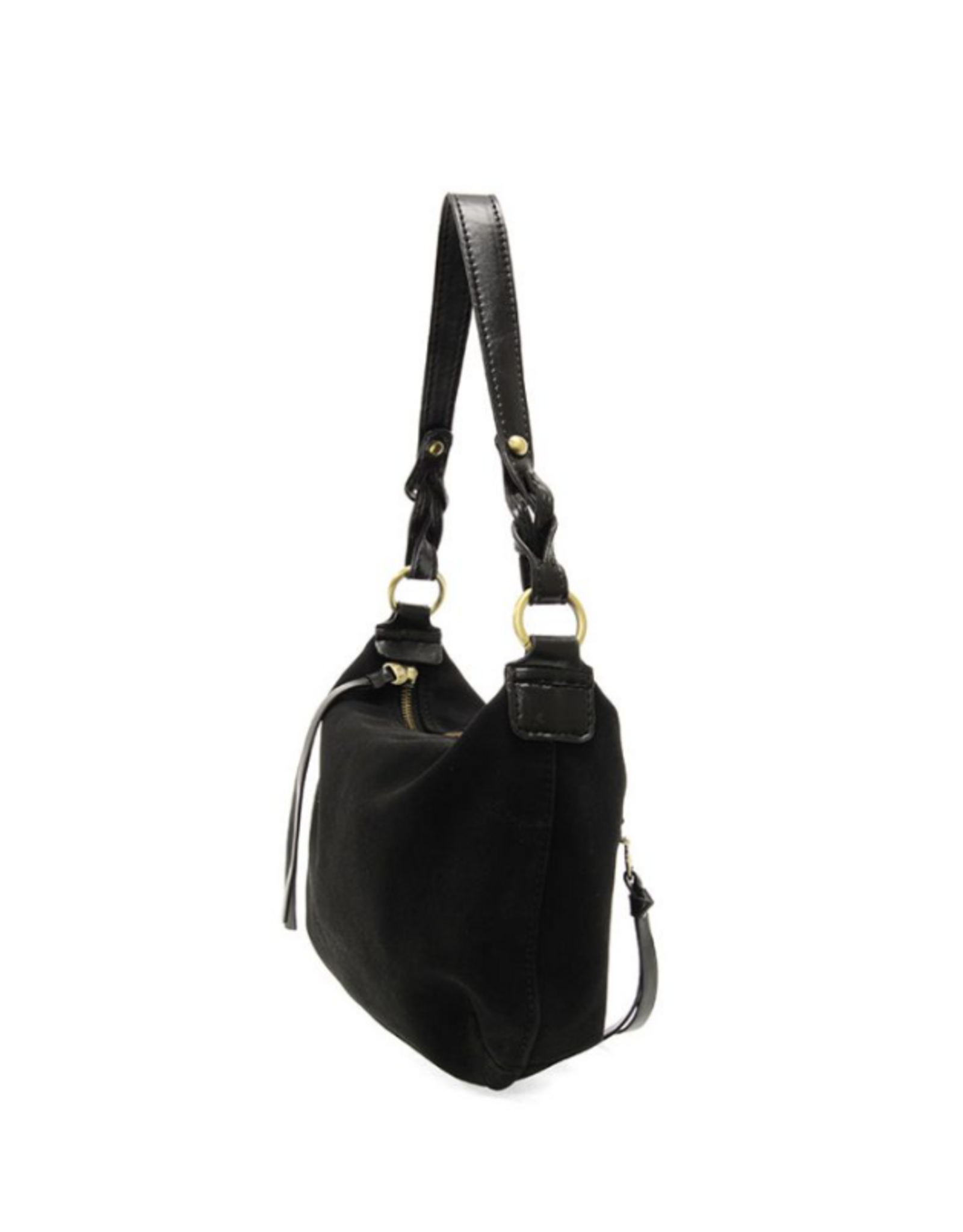 JS Effie Faux Suede Hobo w/ Removable braided Strap