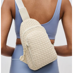 Sol and Solene Beyond The Horizon Woven Neoprene Sling Backpack, cream