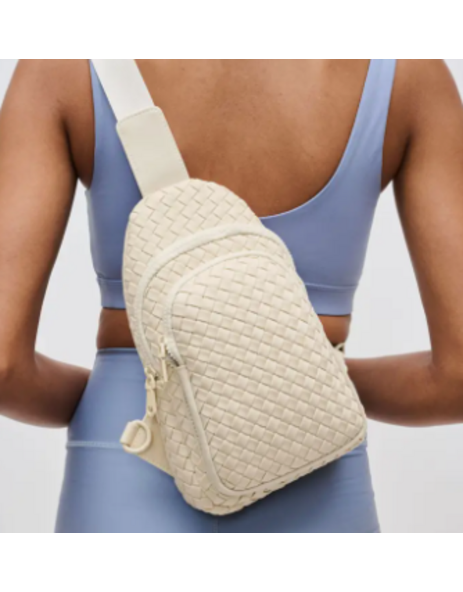 Sol and Solene Beyond The Horizon Woven Neoprene Sling Backpack, cream