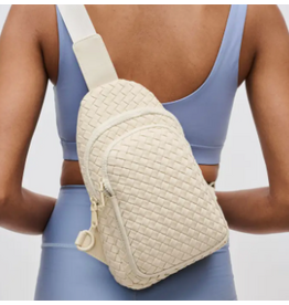 Sol and Solene Beyond The Horizon Woven Neoprene Sling Backpack, cream