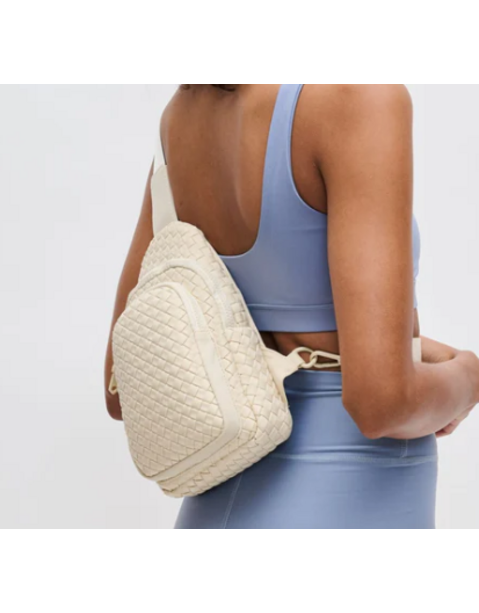 Sol and Solene Beyond The Horizon Woven Neoprene Sling Backpack, cream