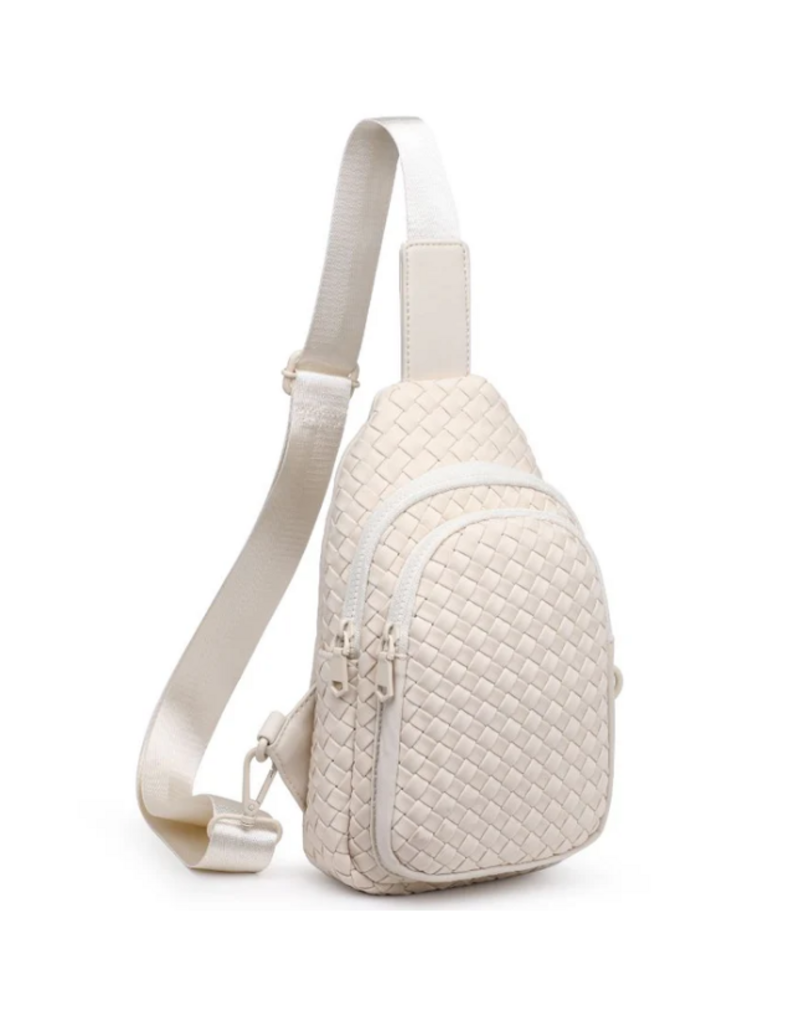 Sol and Solene Beyond The Horizon Woven Neoprene Sling Backpack, cream
