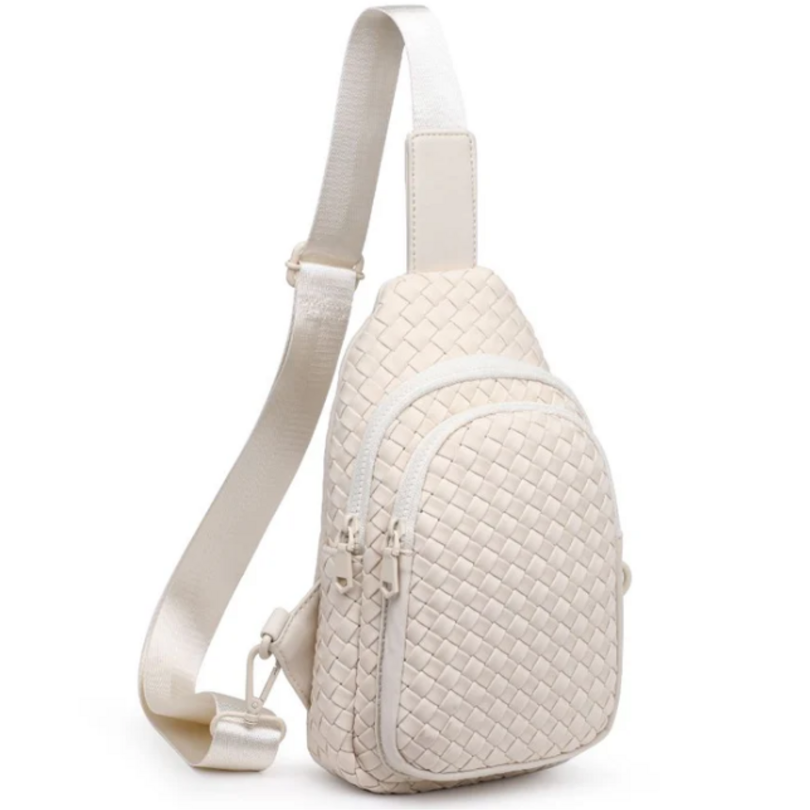 Sol and Solene Beyond The Horizon Woven Neoprene Sling Backpack, cream