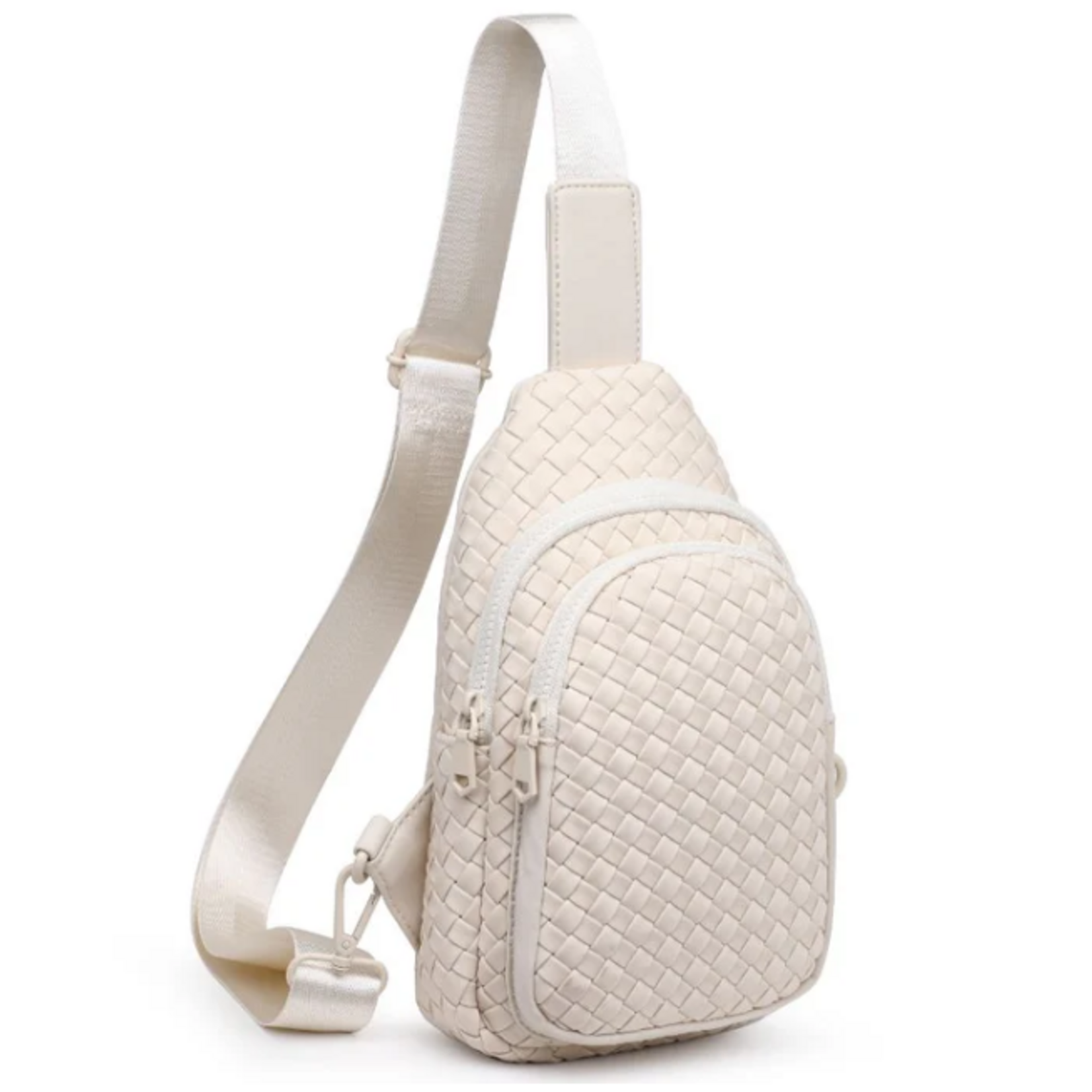 Sol and Solene Beyond The Horizon Woven Neoprene Sling Backpack, cream