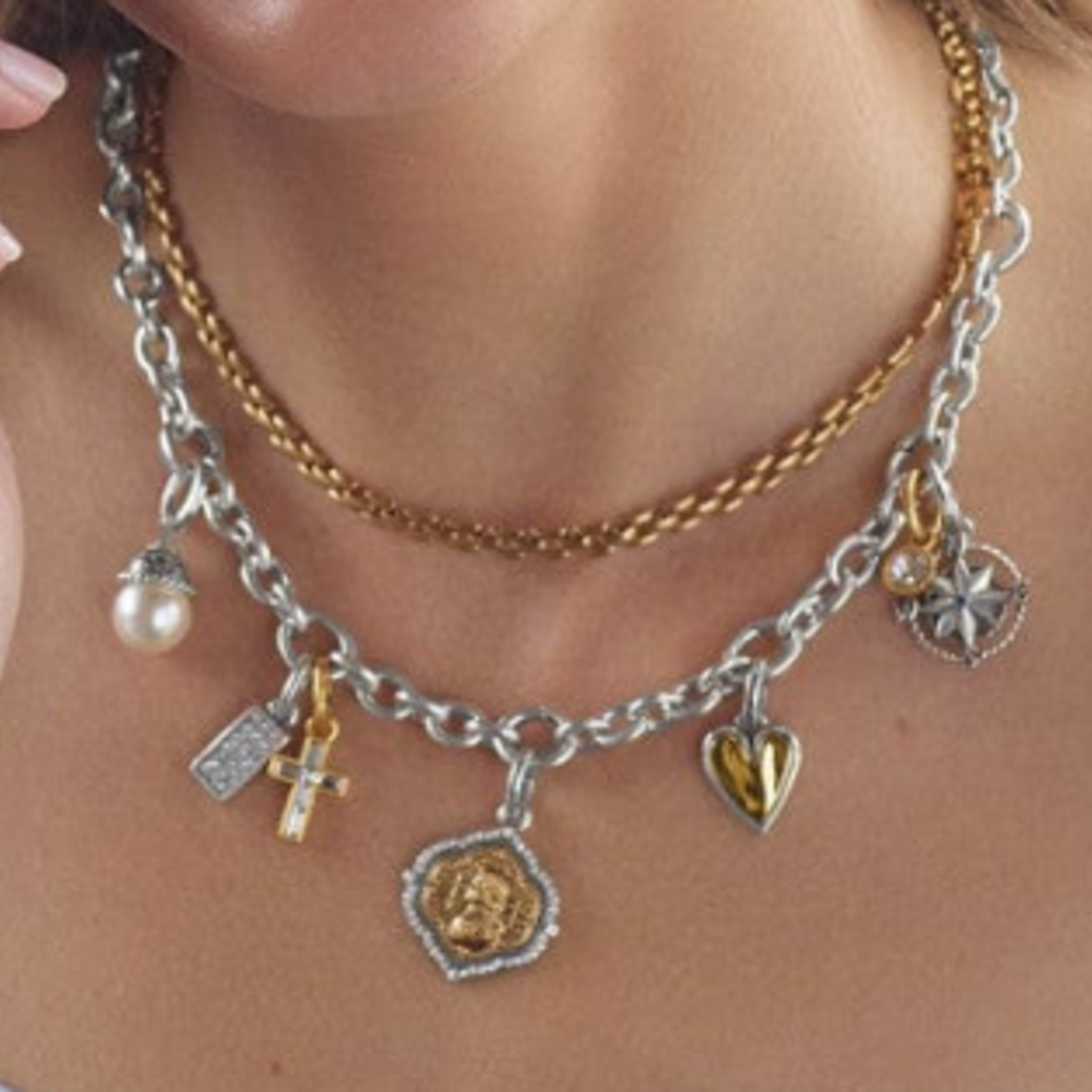 Brighton Brighton Luxe Link Charm Holder, silver