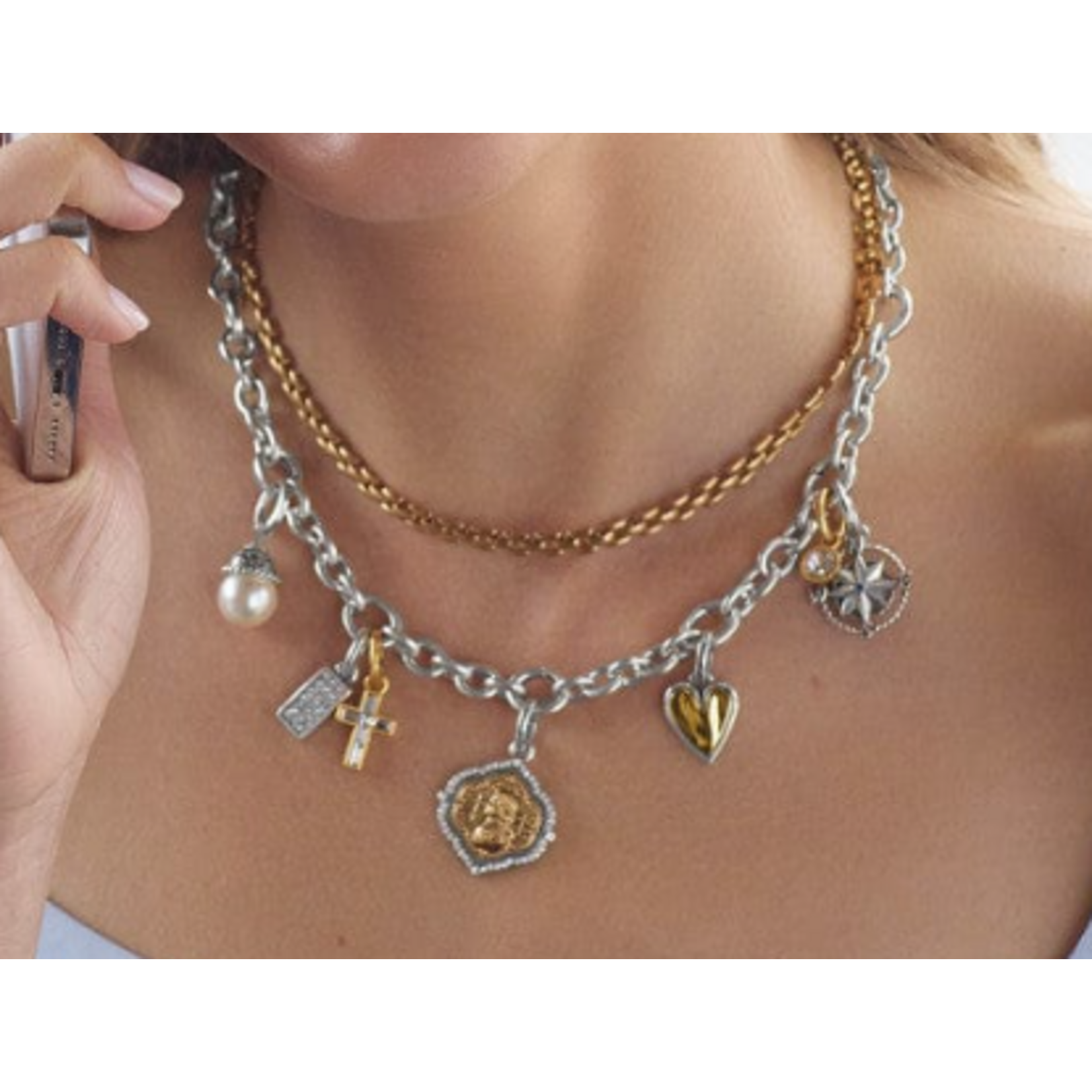 Brighton Brighton Luxe Link Charm Holder, silver