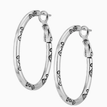 Brighton Oval Charm Hoop Earrings, silver