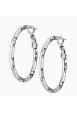 Brighton Oval Charm Hoop Earrings, silver