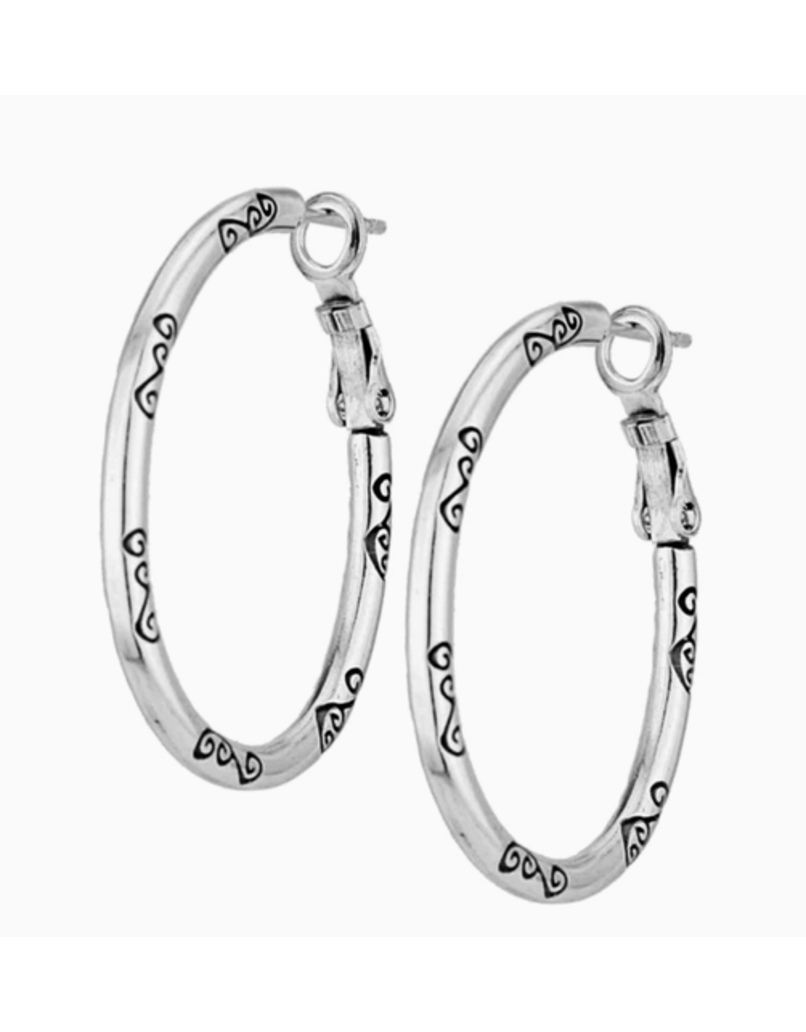 Brighton Oval Charm Hoop Earrings, silver