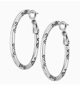 Brighton Oval Charm Hoop Earrings, silver