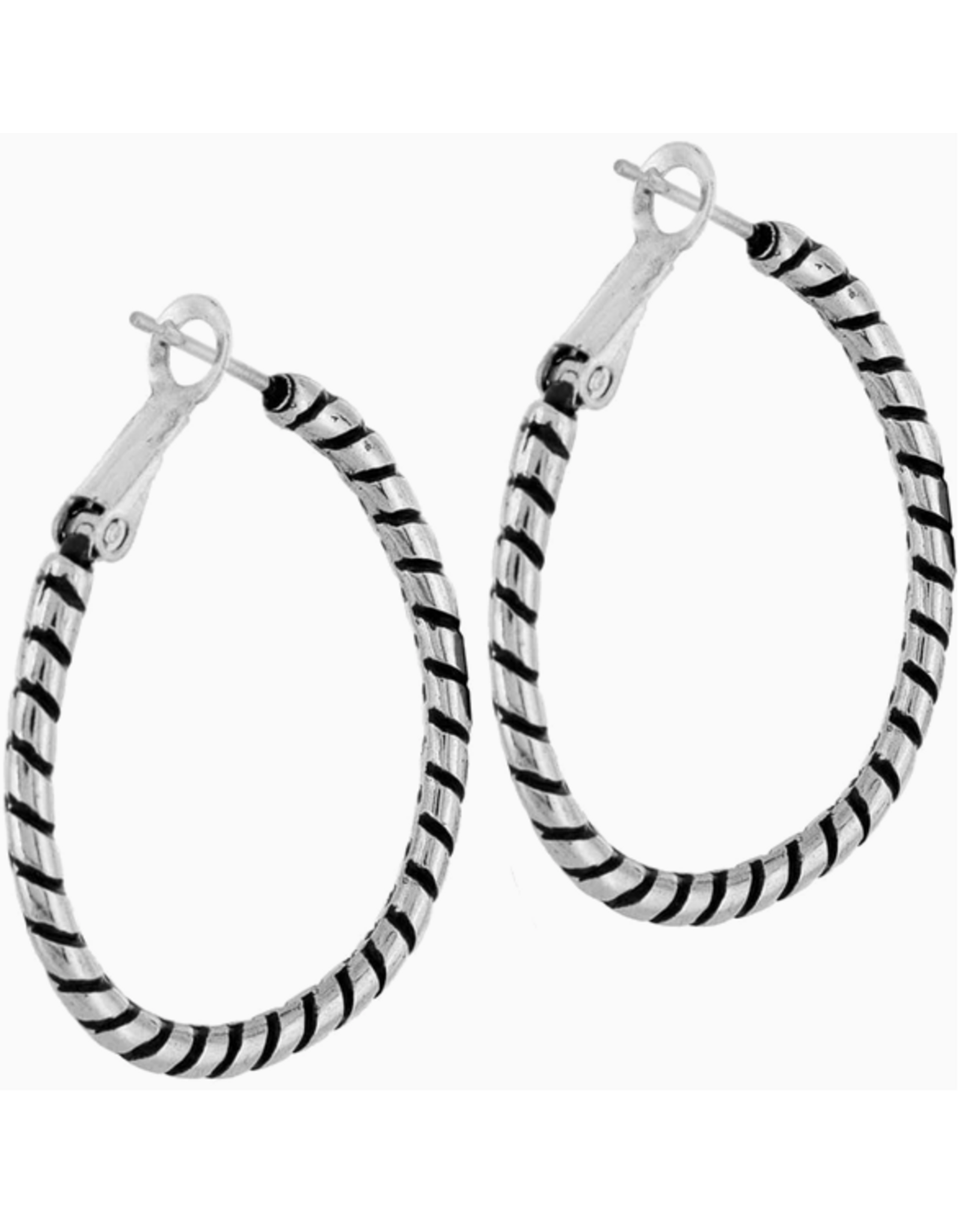 Brighton Twist Oval Hooop Charm Earrings