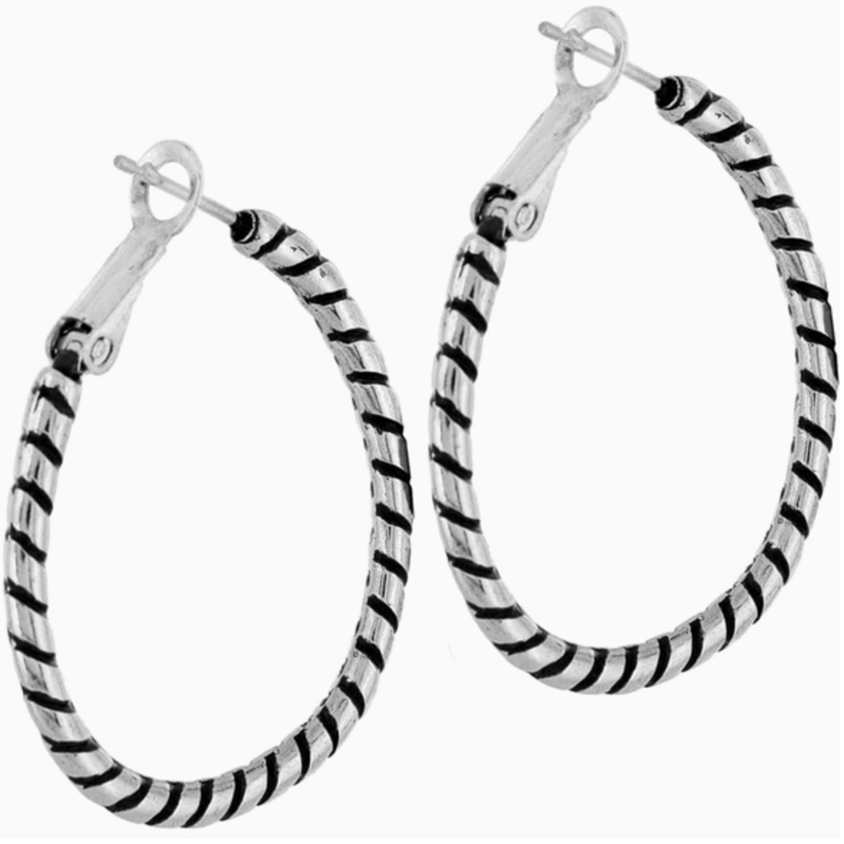 Brighton Brighton Twist Oval Hooop Charm Earrings
