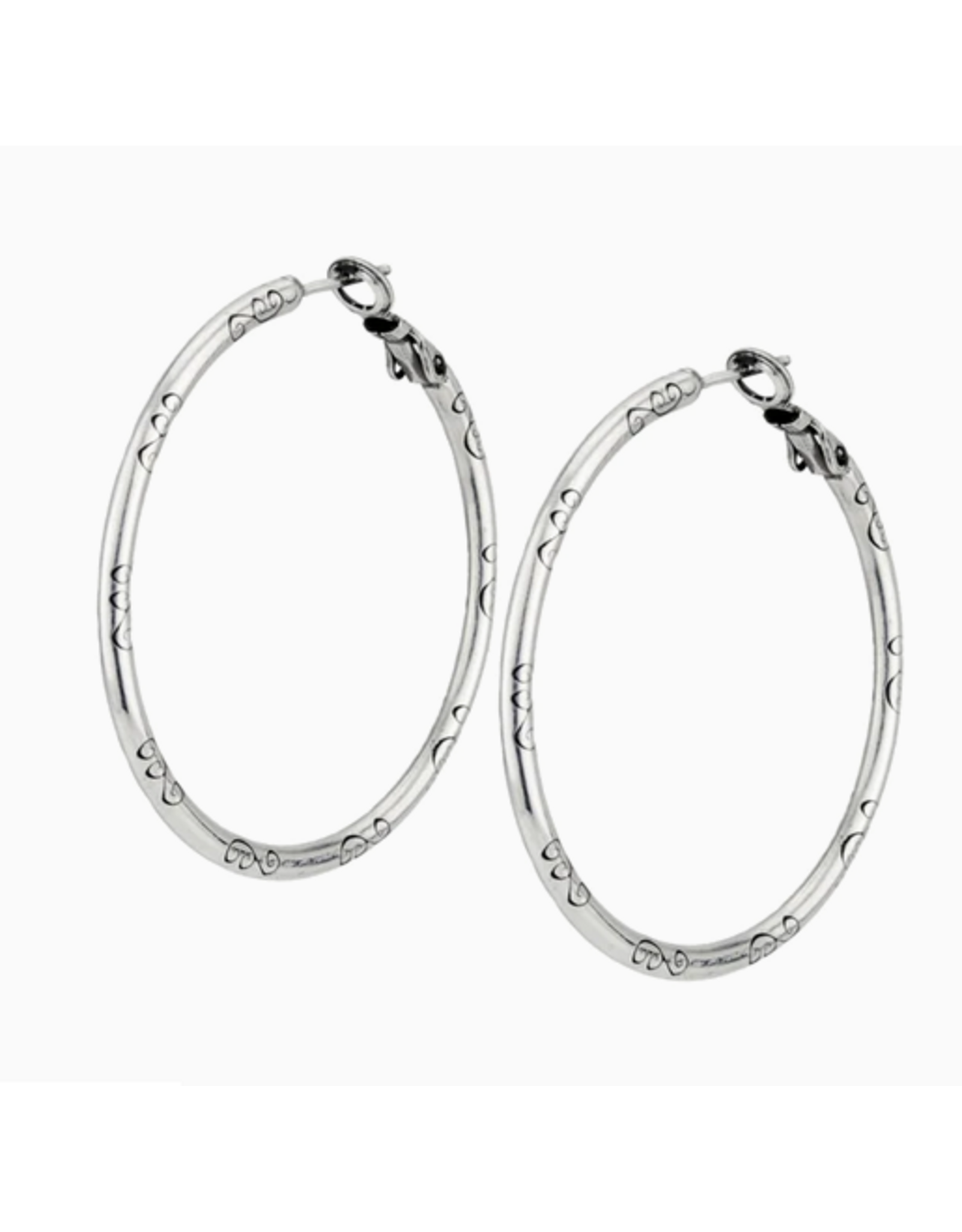 Brighton Large Charm Hoop Earrings, silver