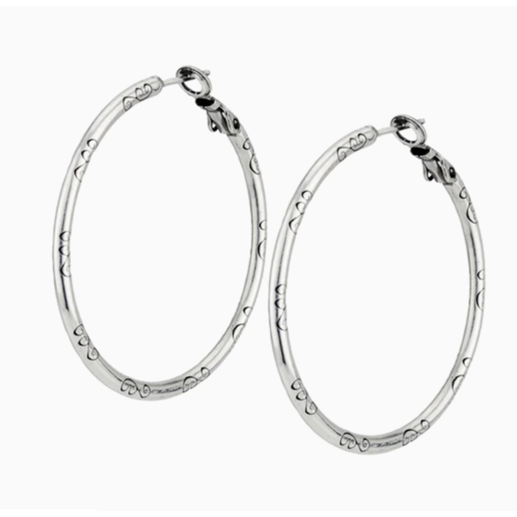 Brighton  Large Charm Hoop Earrings, silver