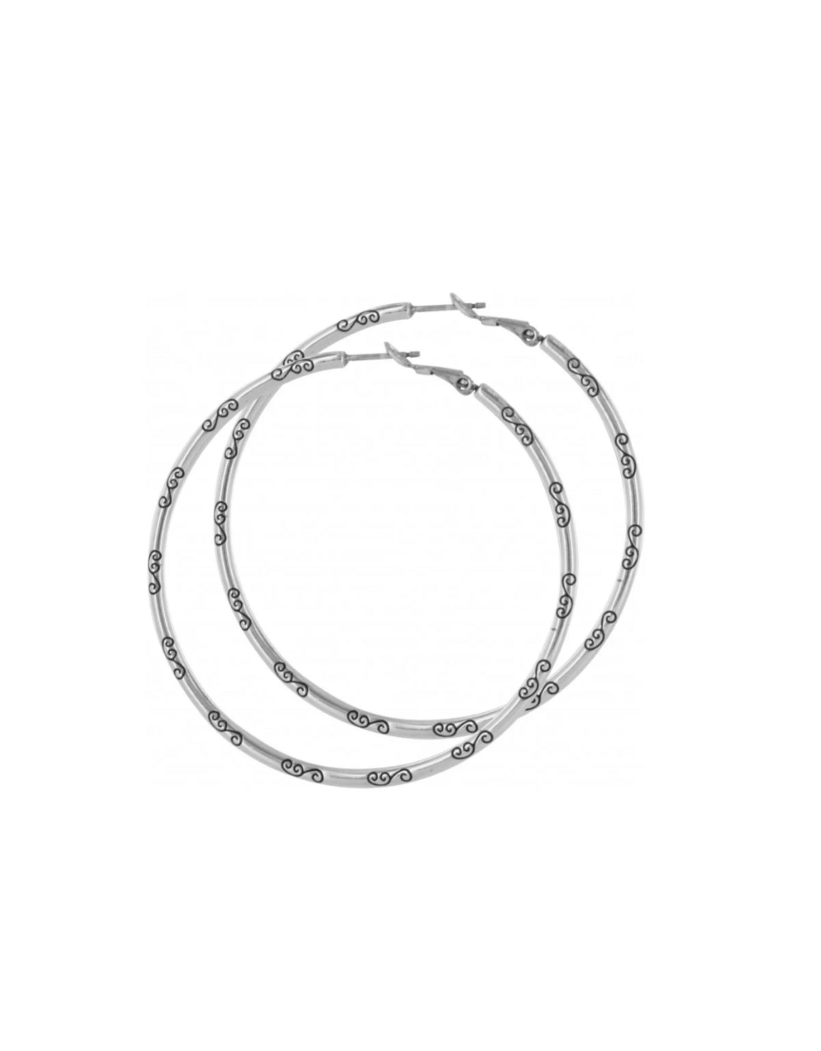 Brighton Large Charm Hoop Earrings, silver