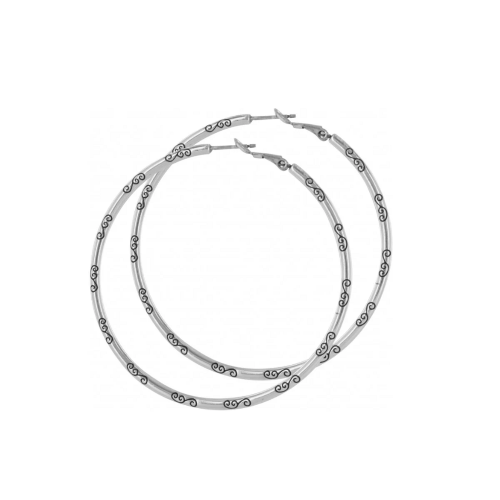 Brighton  Large Charm Hoop Earrings, silver