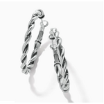 Brighton Brighton Interlok Twist Oval Leaverback Hoop Earrings, silver