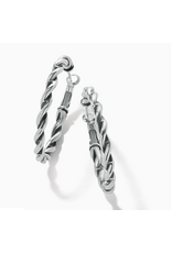 Brighton Interlok Twist Oval Leaverback Hoop Earrings, silver